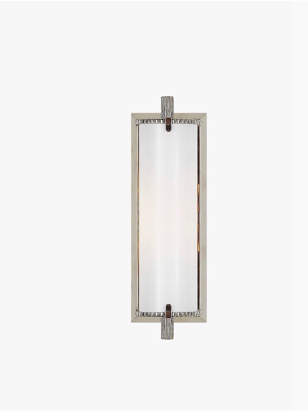 Visual Comfort Calliope Short Bath Sconce Pair in Polished Nickel & White Glass